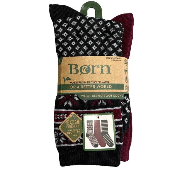 Born 3 Pack Wool Cotton Blend Boot Socks - Picture 1 of 4